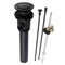 Kingston Brass Brass PopUp Drain with Overflow and Extra Long PopUp rod, 22 Gauge, Matte Black KBT2120 - alternate 1